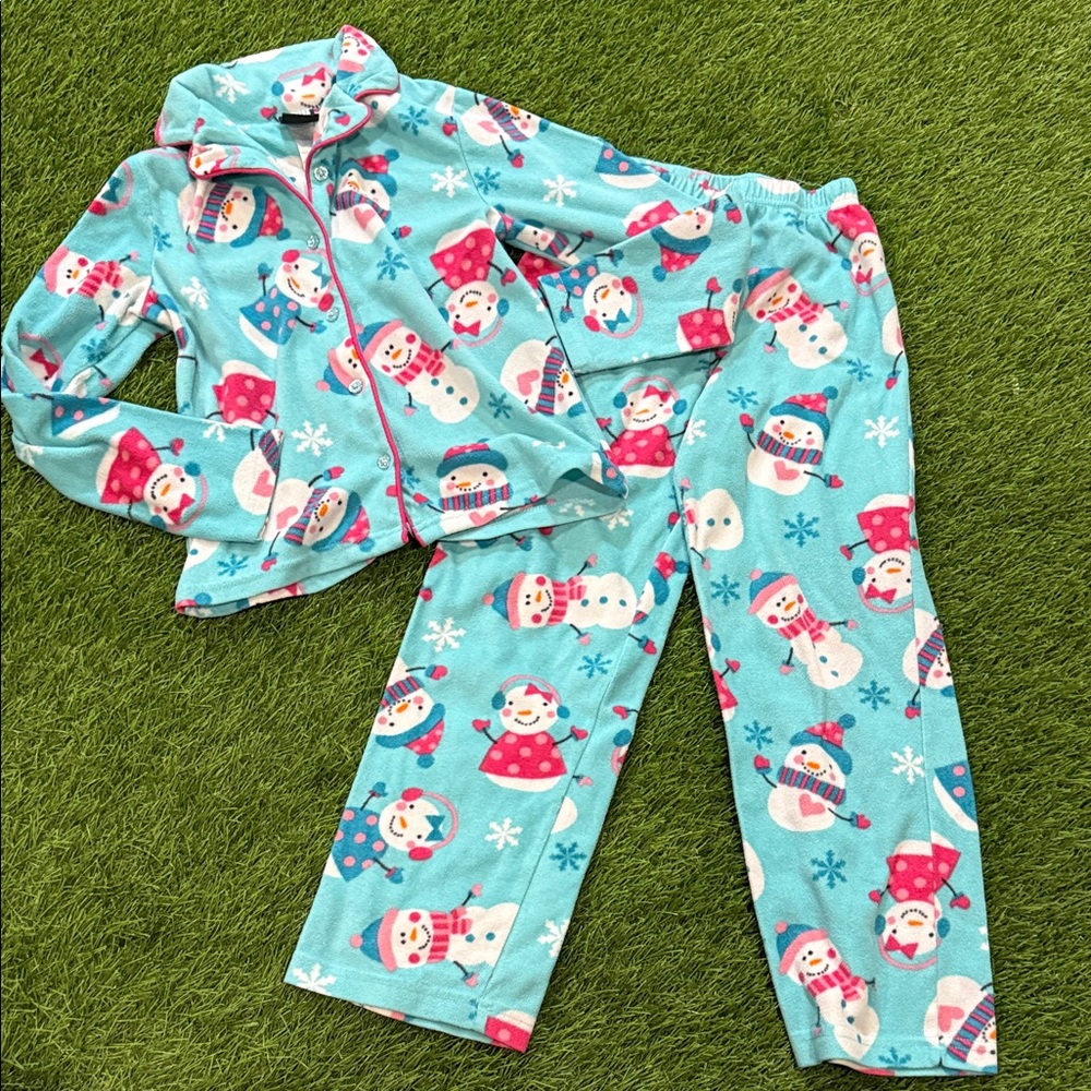 Jello Fish Kids Button Down Fleece pajama set